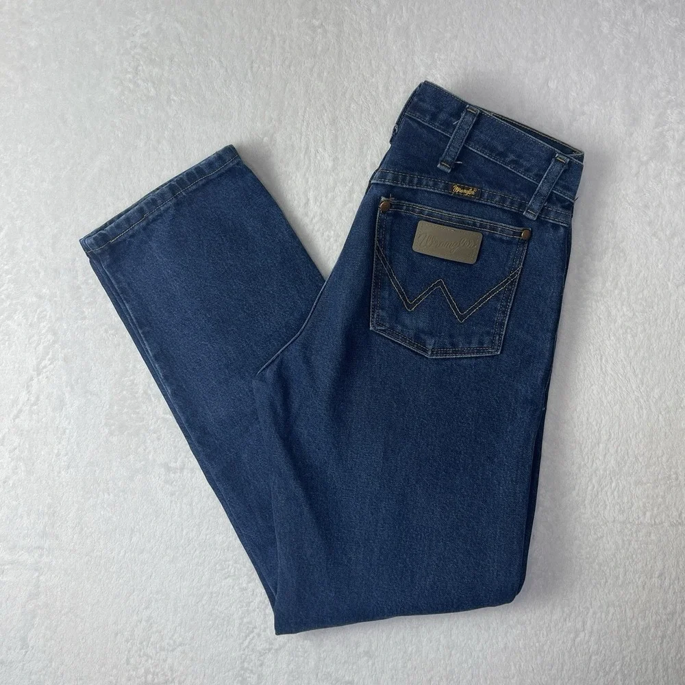 Wrangler Jeans Men's 29/30 Blue Denim Cowboy Cut Relaxed Fit Mid Rise Western